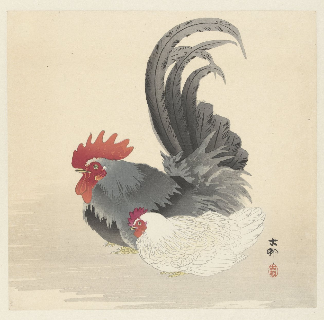 Kana ja kukko tekijältä Ohara Koson