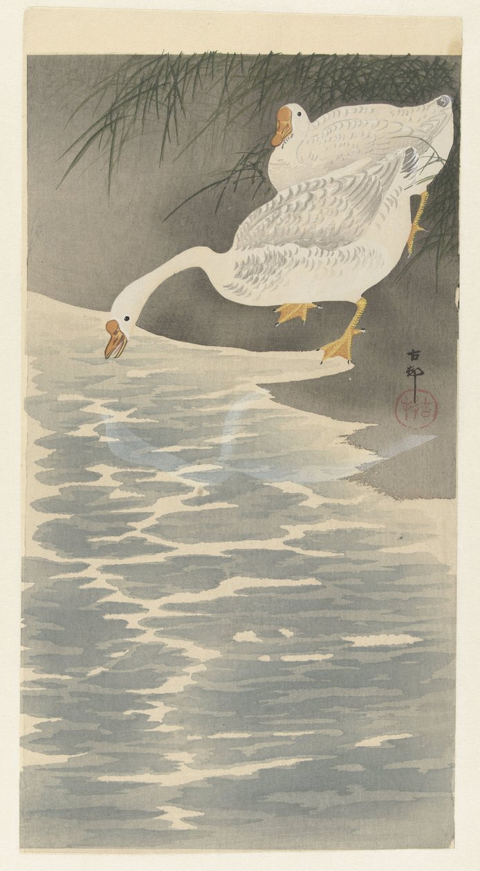 Hanhet rannalla tekijältä Ohara Koson