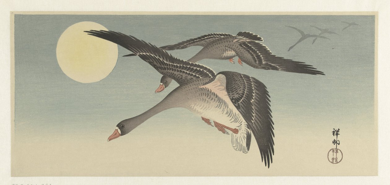 Hanhet täysikuussa tekijältä Ohara Koson