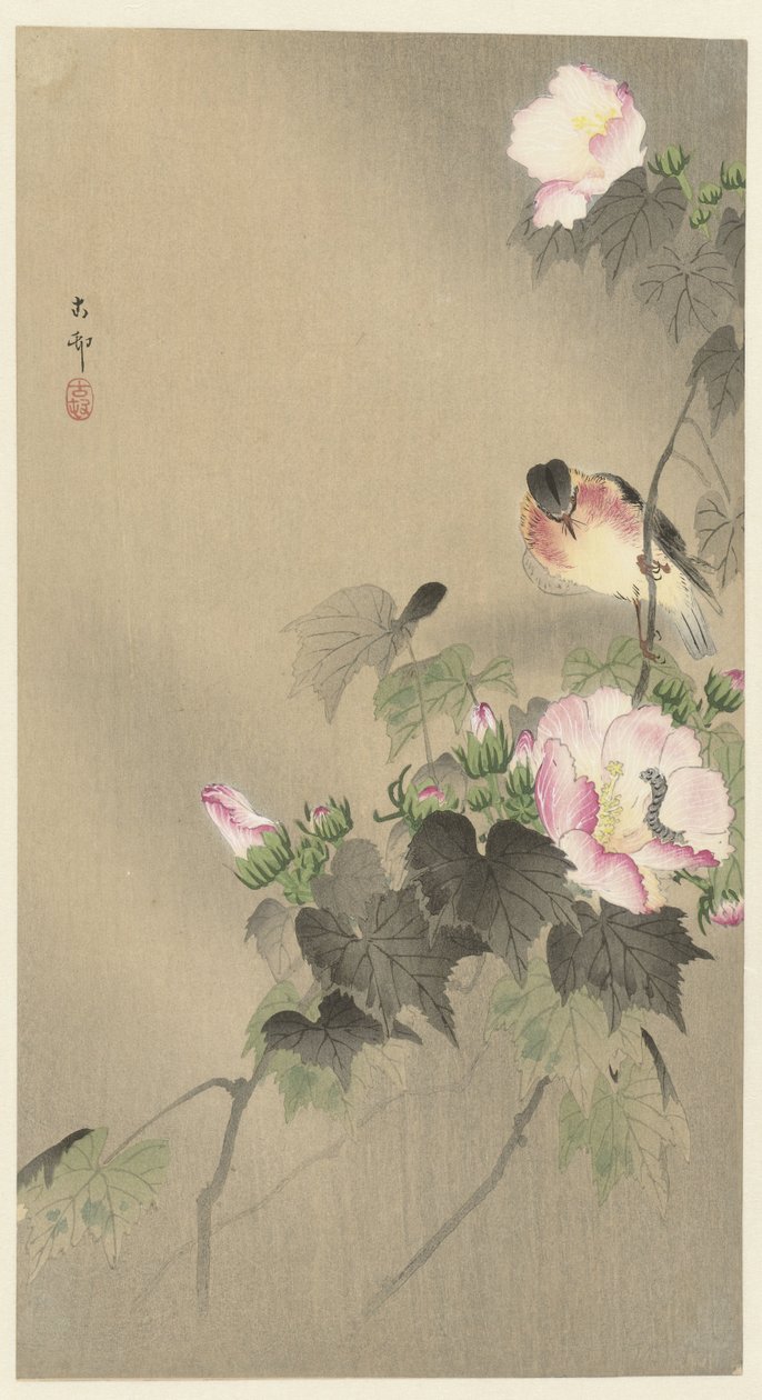 Lintu ja toukka tekijältä Ohara Koson