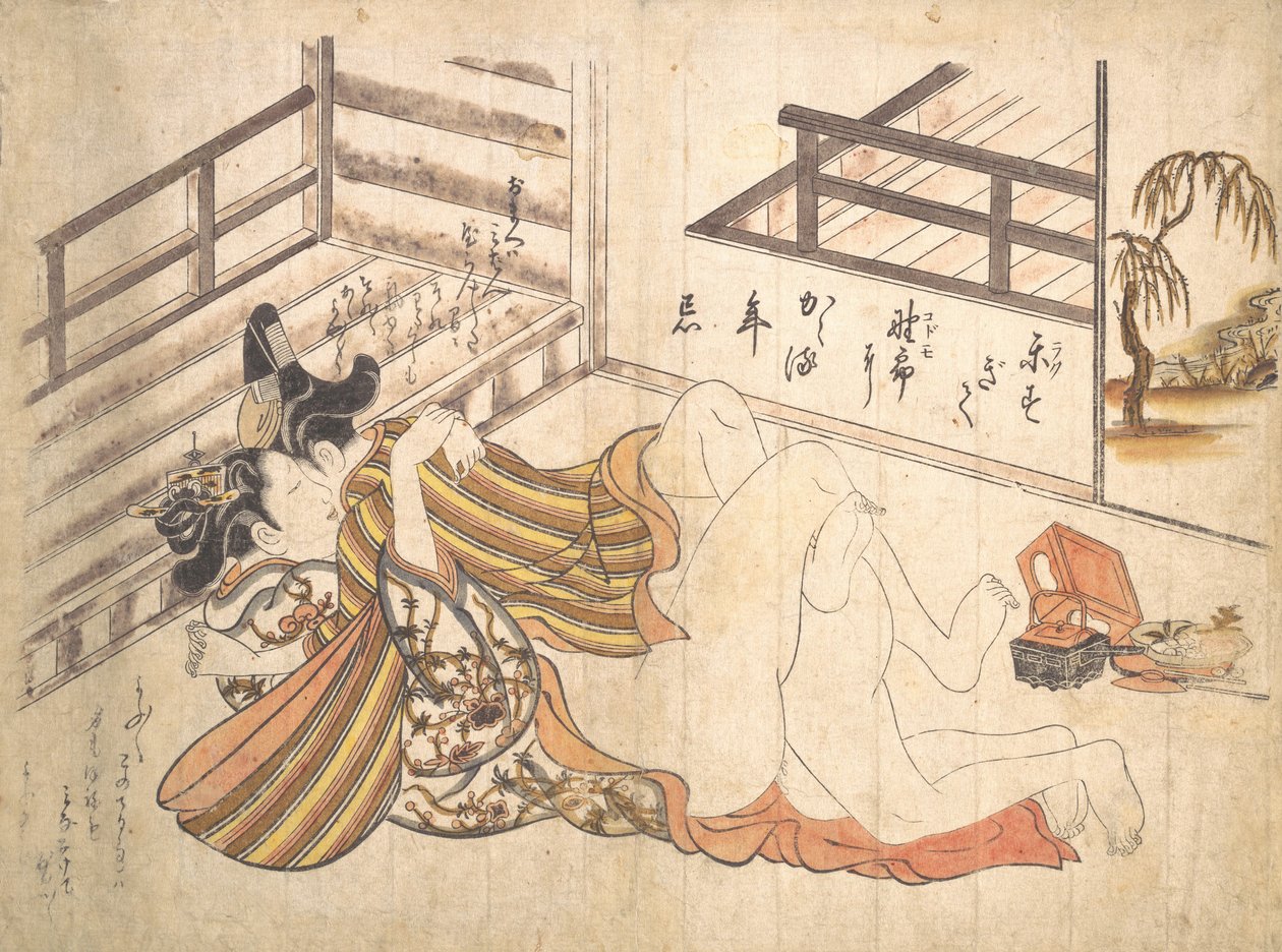 Makuuhuonekohtaus, n. 1739, n. 1739. tekijältä Okumura Masanobu