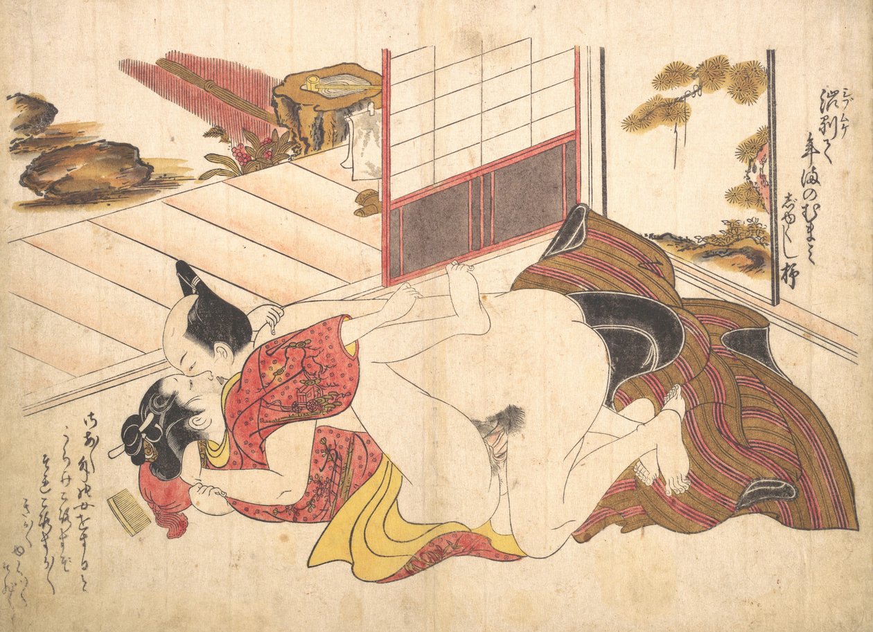 Makuuhuonekohtaus, n. 1739, n. 1739. tekijältä Okumura Masanobu