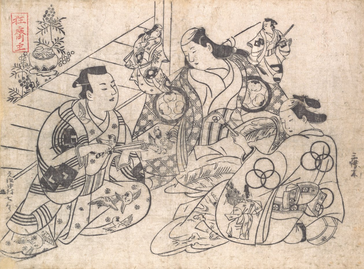 Kohtaus draamasta, 1710-13, 1710-13. tekijältä Okumura Masanobu