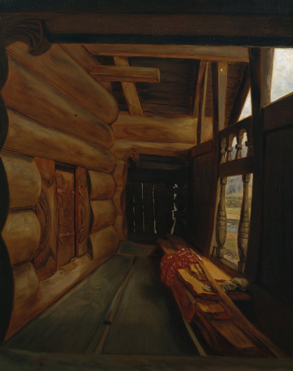 Setesdal Interior (öljy kankaalle) tekijältä Olaf Isaachsen