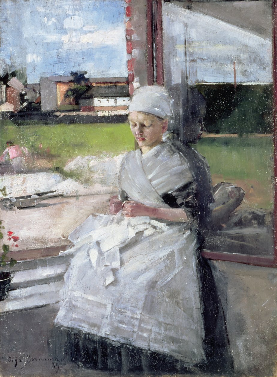 Bretonilainen tyttö, 1889 öljy kankaalle tekijältä Olga Boznanska