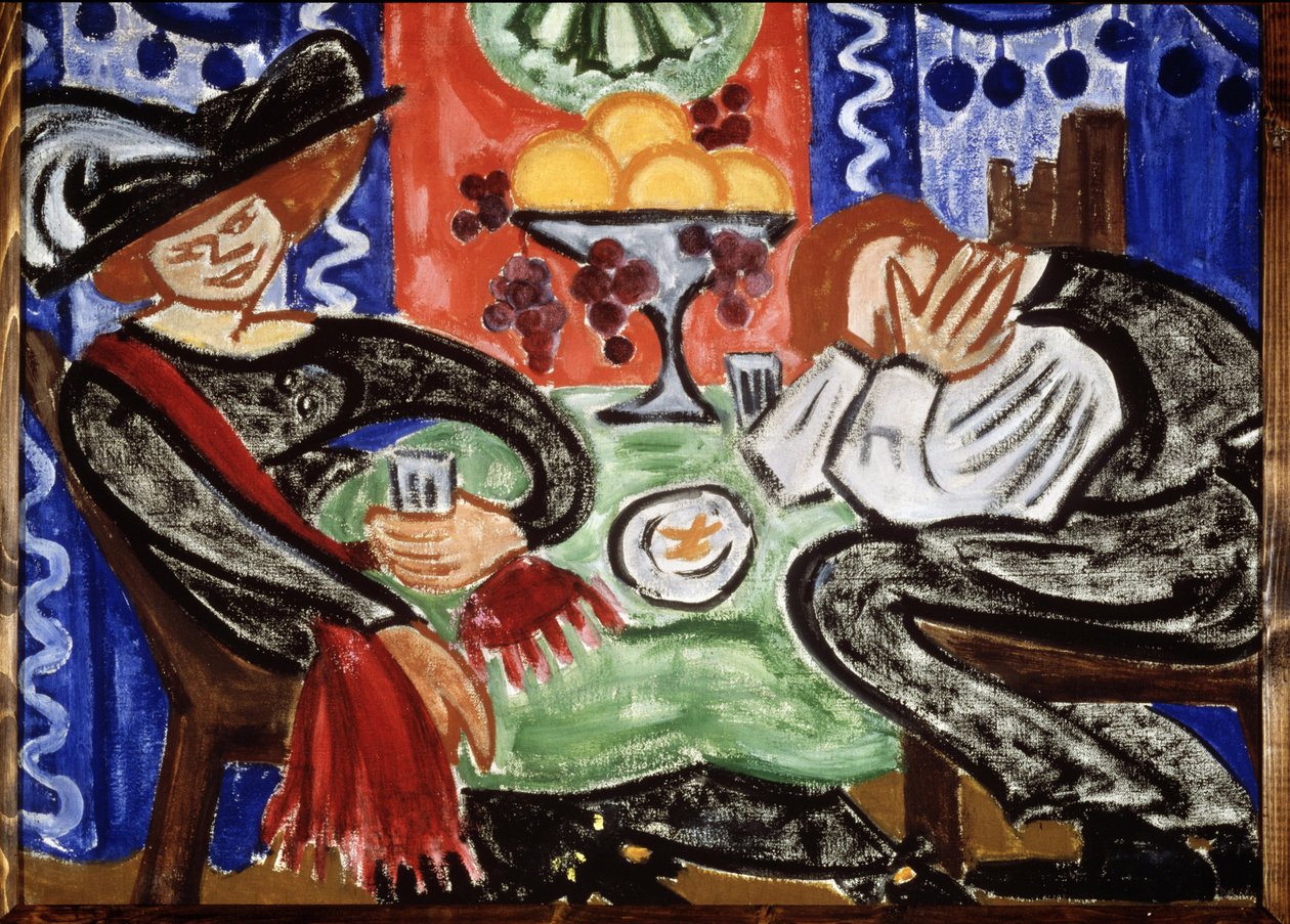 A un tsaffe. (Yin A Tsafeh). Peinture de Olga Vladimirovna Rozanova (1886-1918), huile herra toile tekijältä Olga Wladimirowna  Rosanowa