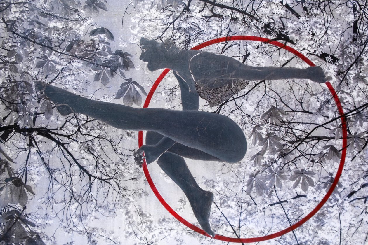 Aeralisti, 2021 (sekatekniikka kankaalle) tekijältä Olivia Gozzano