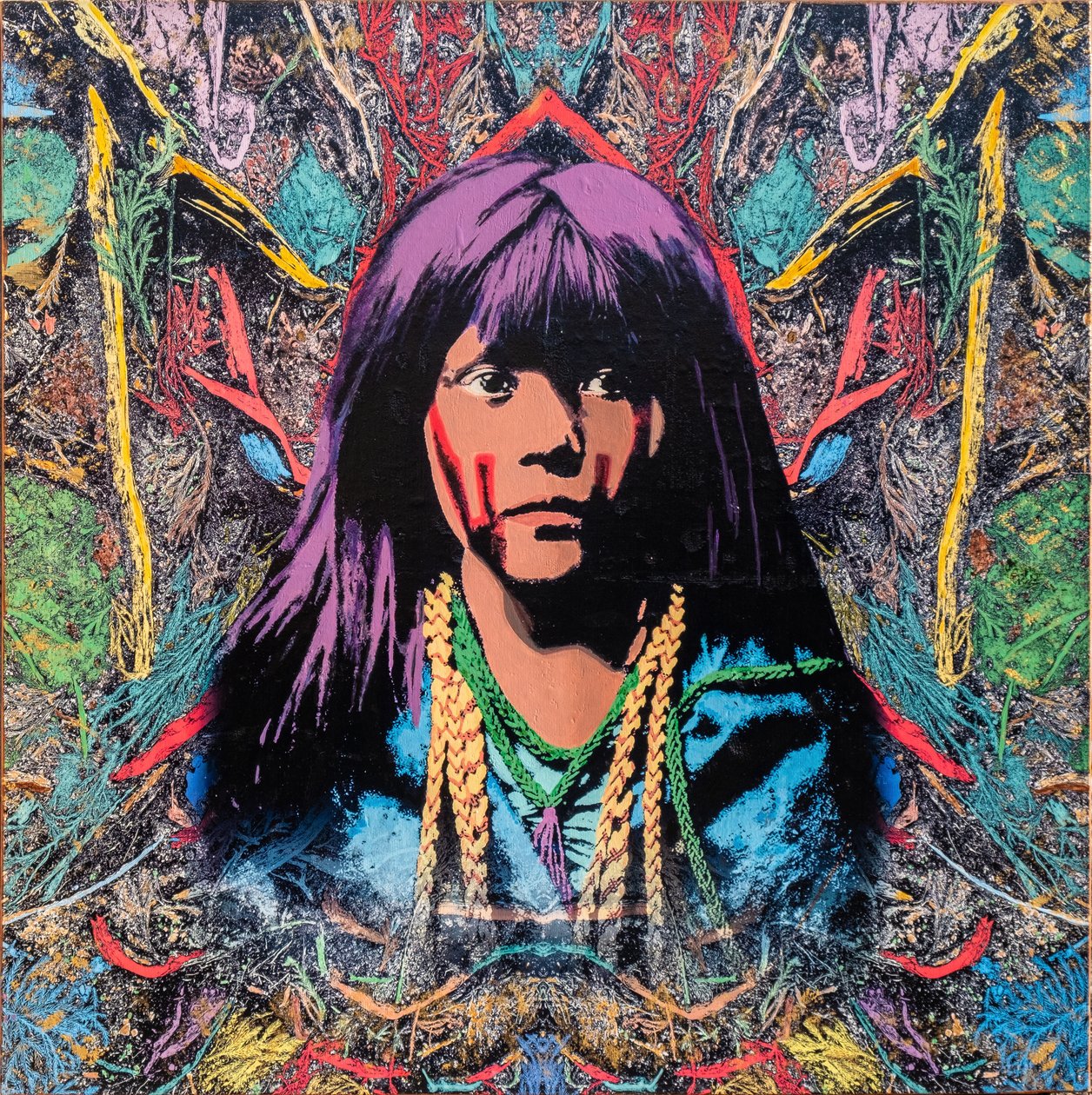 Navajo, 2022 (sekatekniikka kankaalle) tekijältä Olivia Gozzano