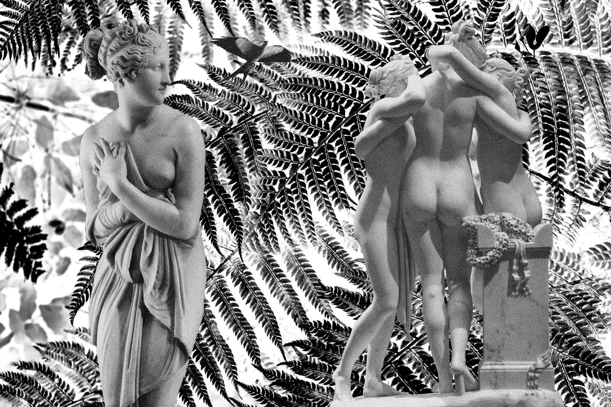 Statue con 2019 (digitaalinen sekatekniikka) tekijältä Olivia Gozzano