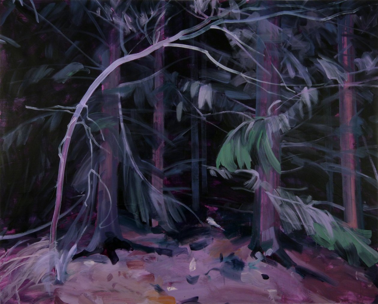 Musta metsä 9, 2019 (akryyli kankaalle) tekijältä Olivier Morel