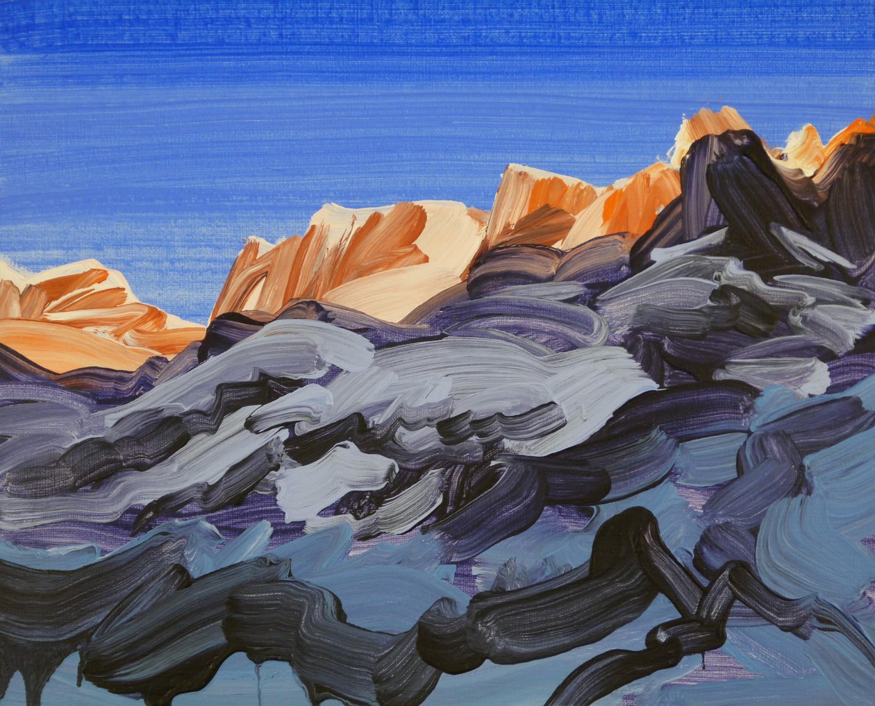 Leukerbad 11, 2012 (akryyli kankaalle) tekijältä Olivier Morel