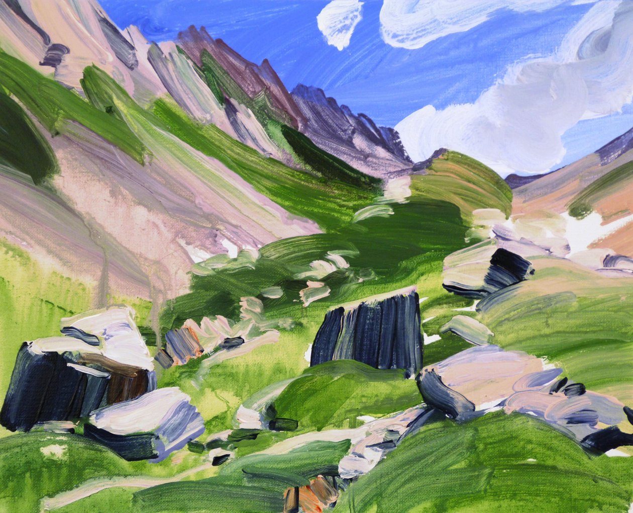Leukerbad 15, 2012 (akryyli kankaalle) tekijältä Olivier Morel