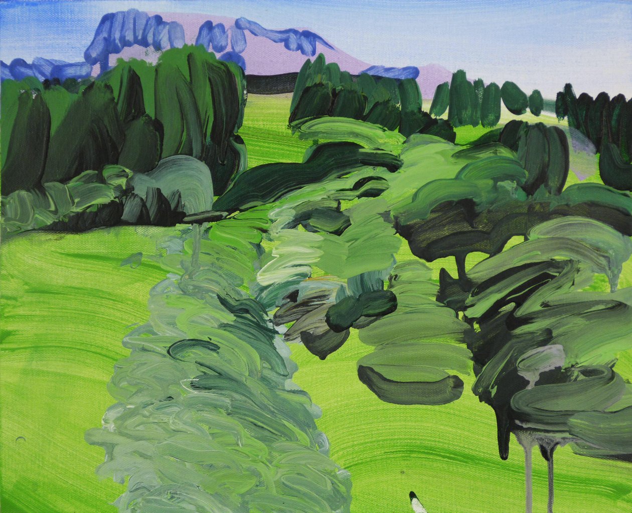 Leukerbad 1, 2012 (akryyli kankaalle) tekijältä Olivier Morel