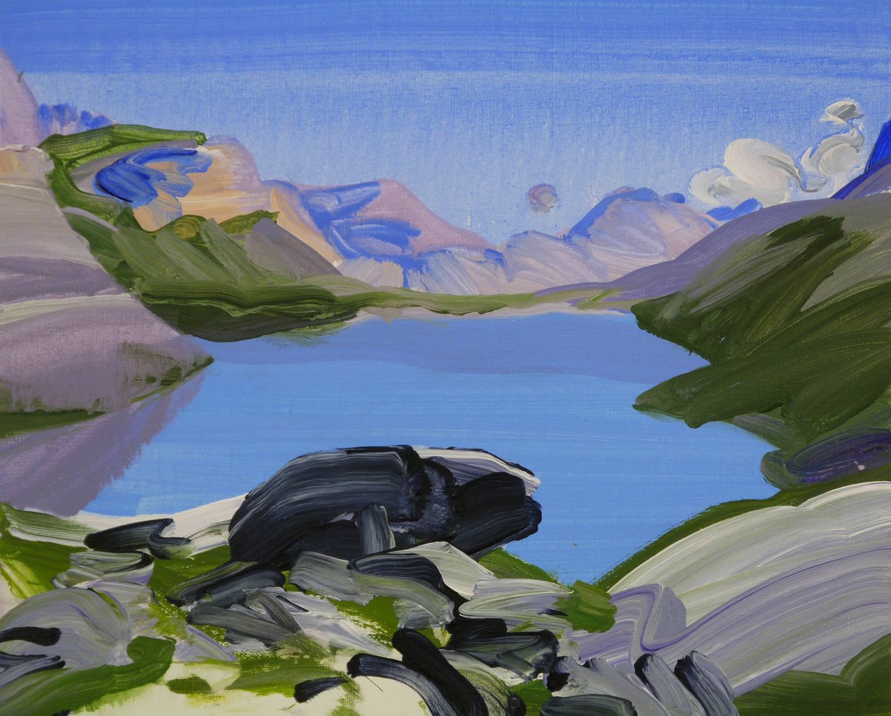 Leukerbad 23, 2012 (akryyli kankaalle) tekijältä Olivier Morel