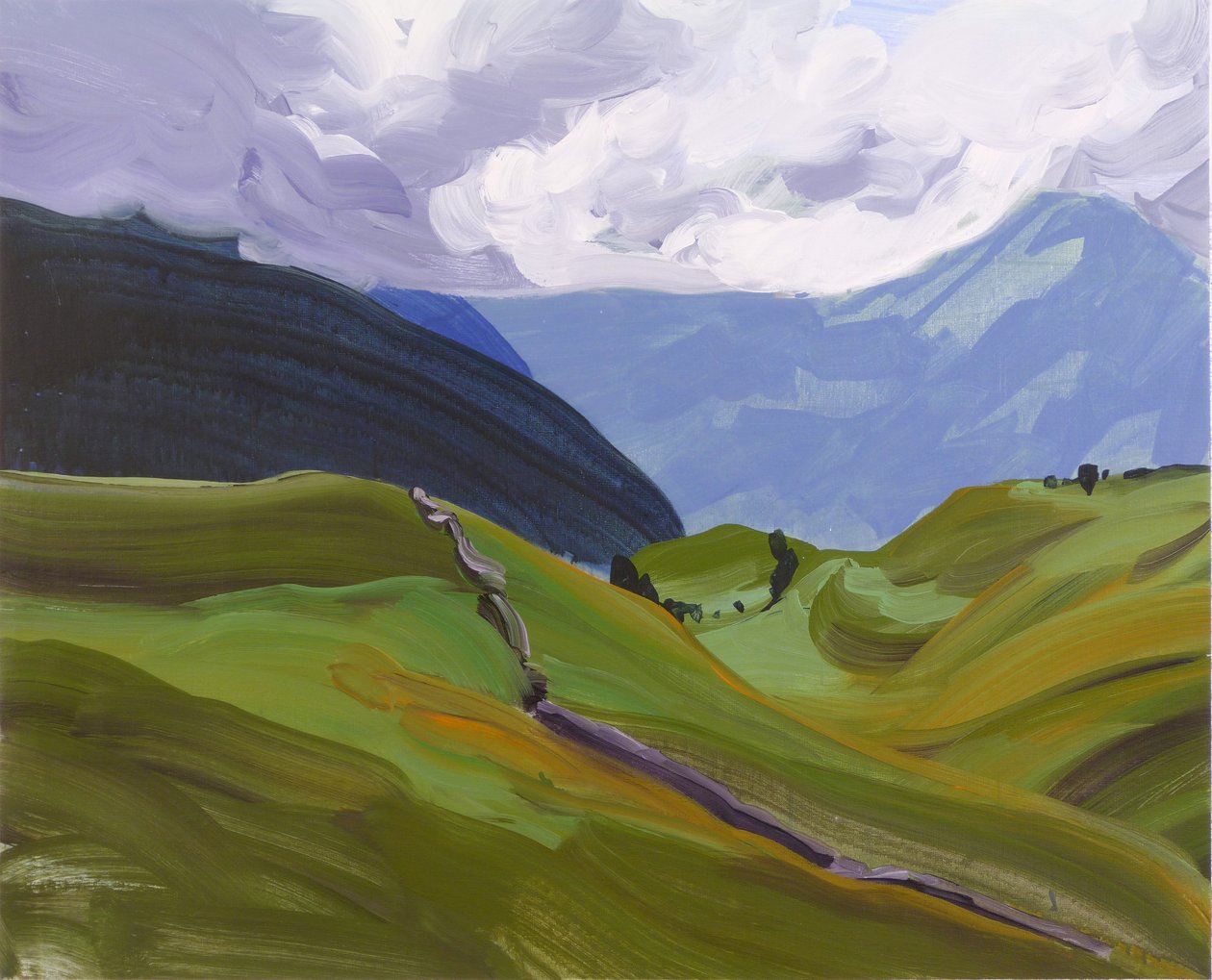 Leukerbad 26, 2014 (akryyli kankaalle) tekijältä Olivier Morel