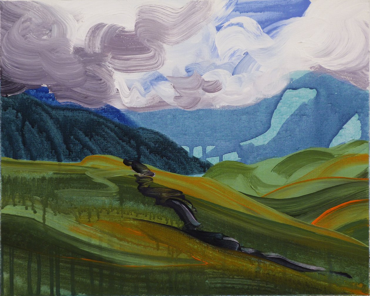 Leukerbad 26, 2014 (akryyli kankaalle) tekijältä Olivier Morel