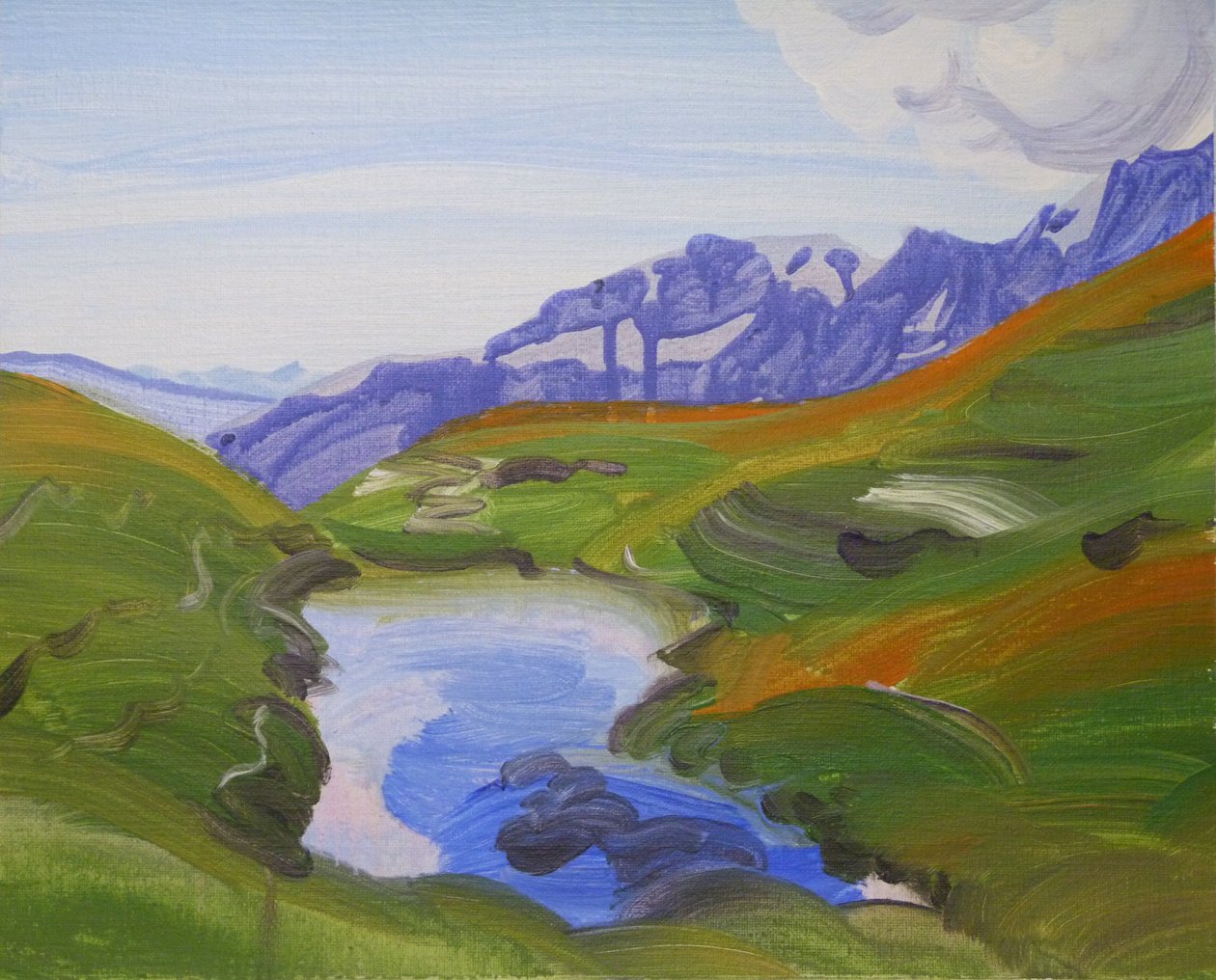 Leukerbad 27, 2014 (akryyli kankaalle) tekijältä Olivier Morel