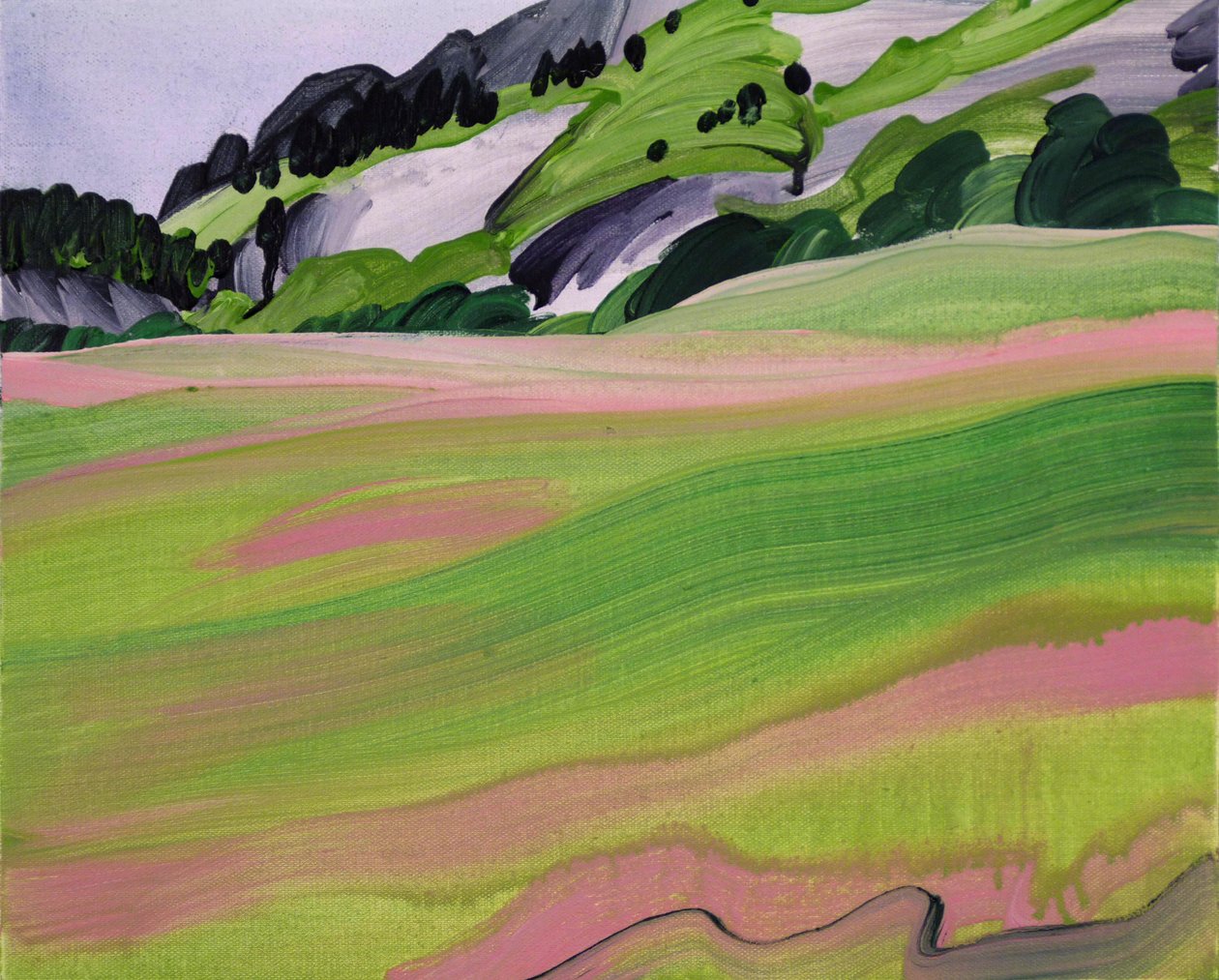 Leukerbad 2, 2012 (akryyli kankaalle) tekijältä Olivier Morel