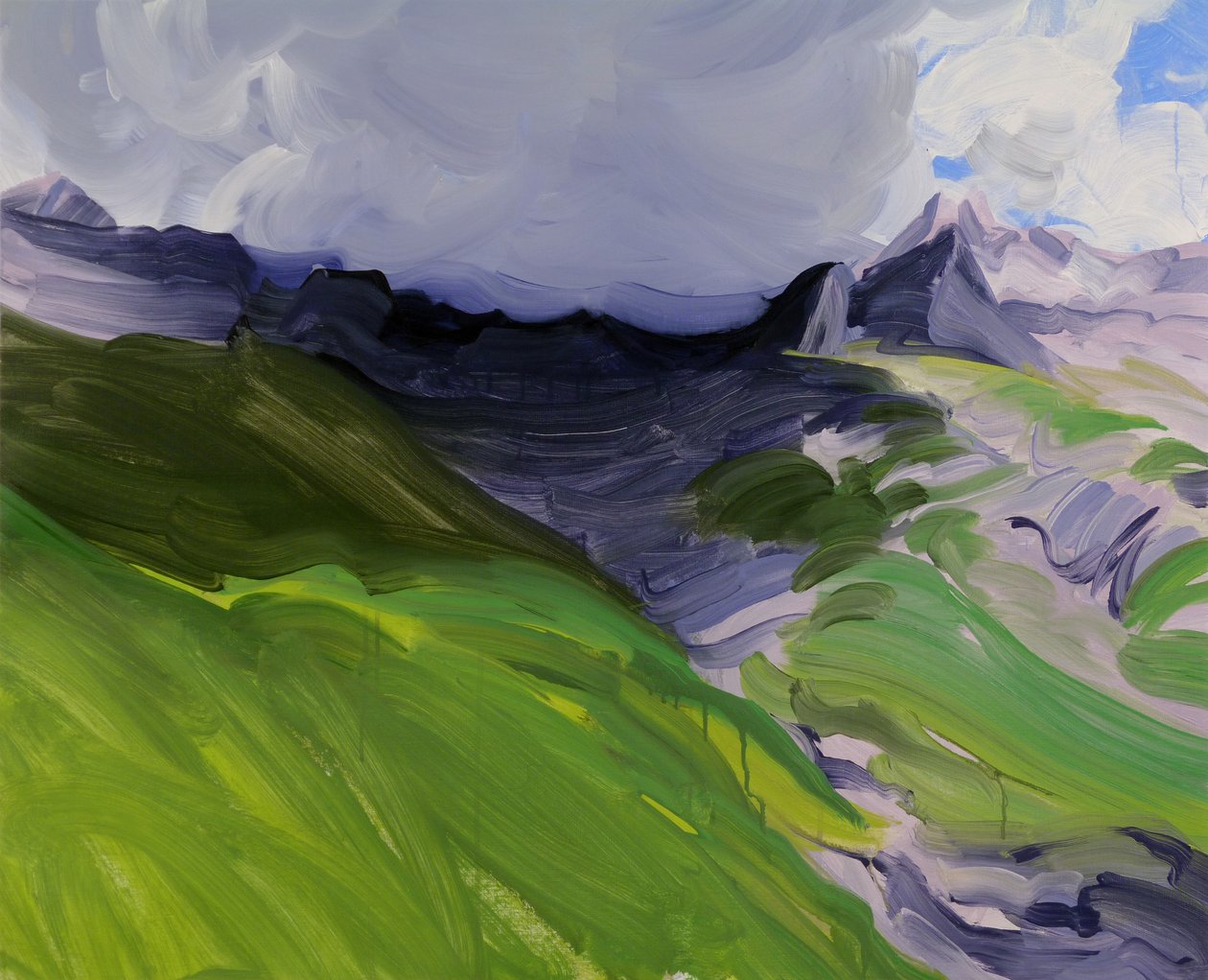 Leukerbad 32, 2014 (akryyli kankaalle) tekijältä Olivier Morel