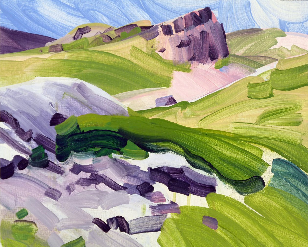 Leukerbad 35, 2017 (akryyli kankaalle) tekijältä Olivier Morel