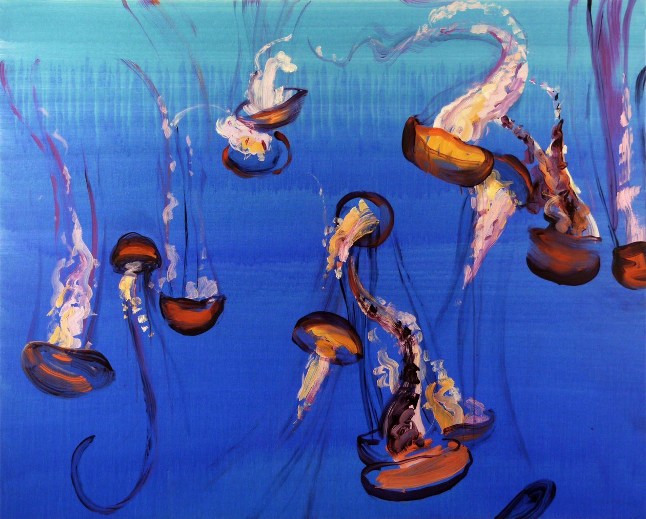 Méduses, 2012 (akryyli kankaalle) tekijältä Olivier Morel