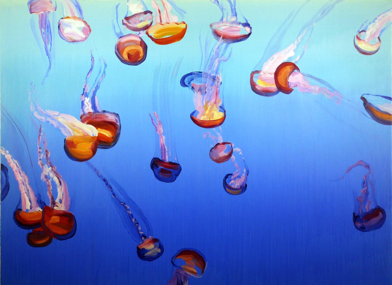 Méduses 2, 2012 (akryyli kankaalle) tekijältä Olivier Morel