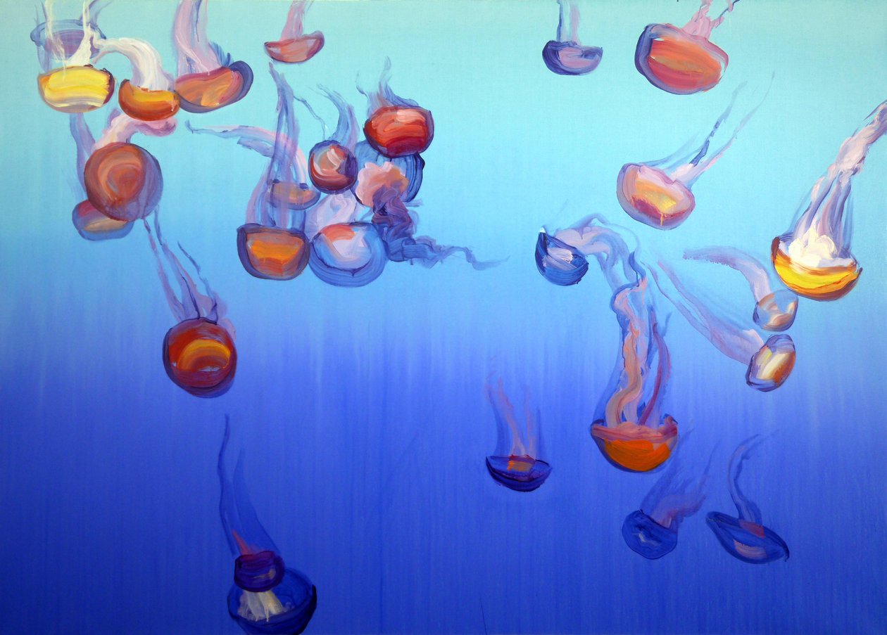 Méduses 4, 2012 (akryyli kankaalle) tekijältä Olivier Morel