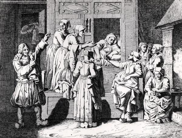 Uusi äiti julkaisusta "Galerie des mores, usages et cotumes des Bretons de l