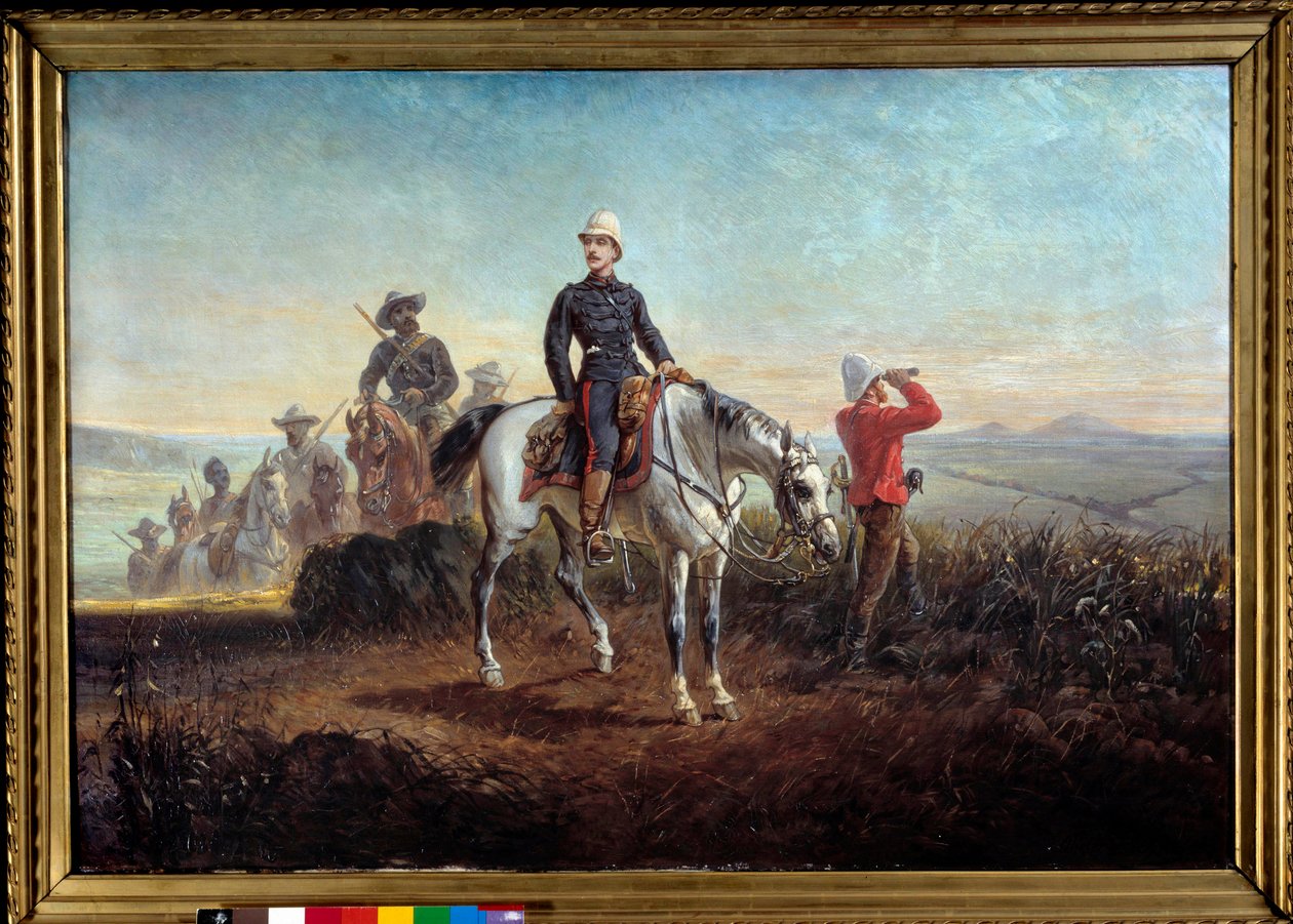 Siirtomaakampanja Etelä-Afrikassa: "" Keisarillinen prinssi Eugene Louis Napoleon Bonaparte (1856-1879) Zouloulandissa"" Olivier Pichatin (1825-1912) maalaus, 87 x 128 cm. 1800-luvulla. Compiegne musee du chateau - Siirtomaakampanja Etelä-Afrikassa: "" Pri tekijältä Olivier Pichat