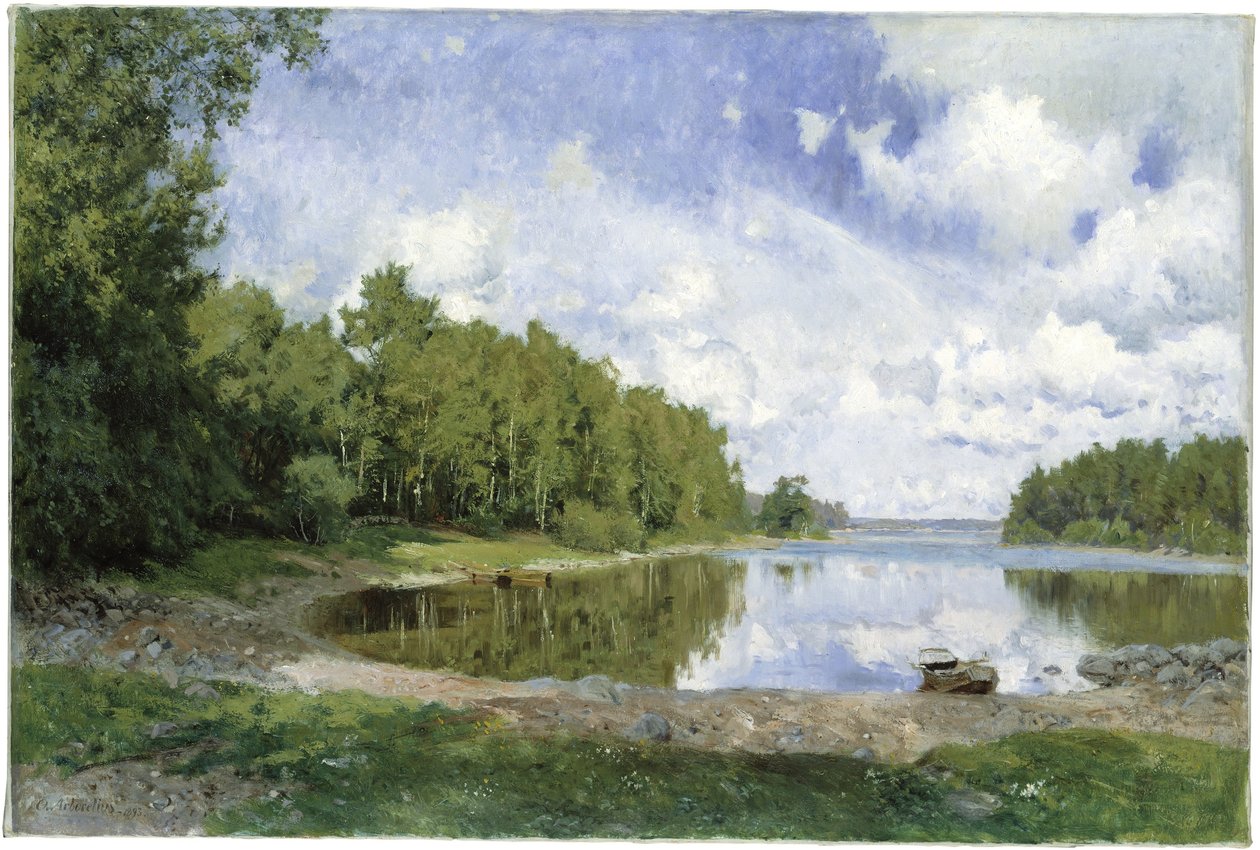 Järvinäkymä Engelsbergissä, Vastmanlandissa, 1893 tekijältä Olof Per Ulrik Arborelius