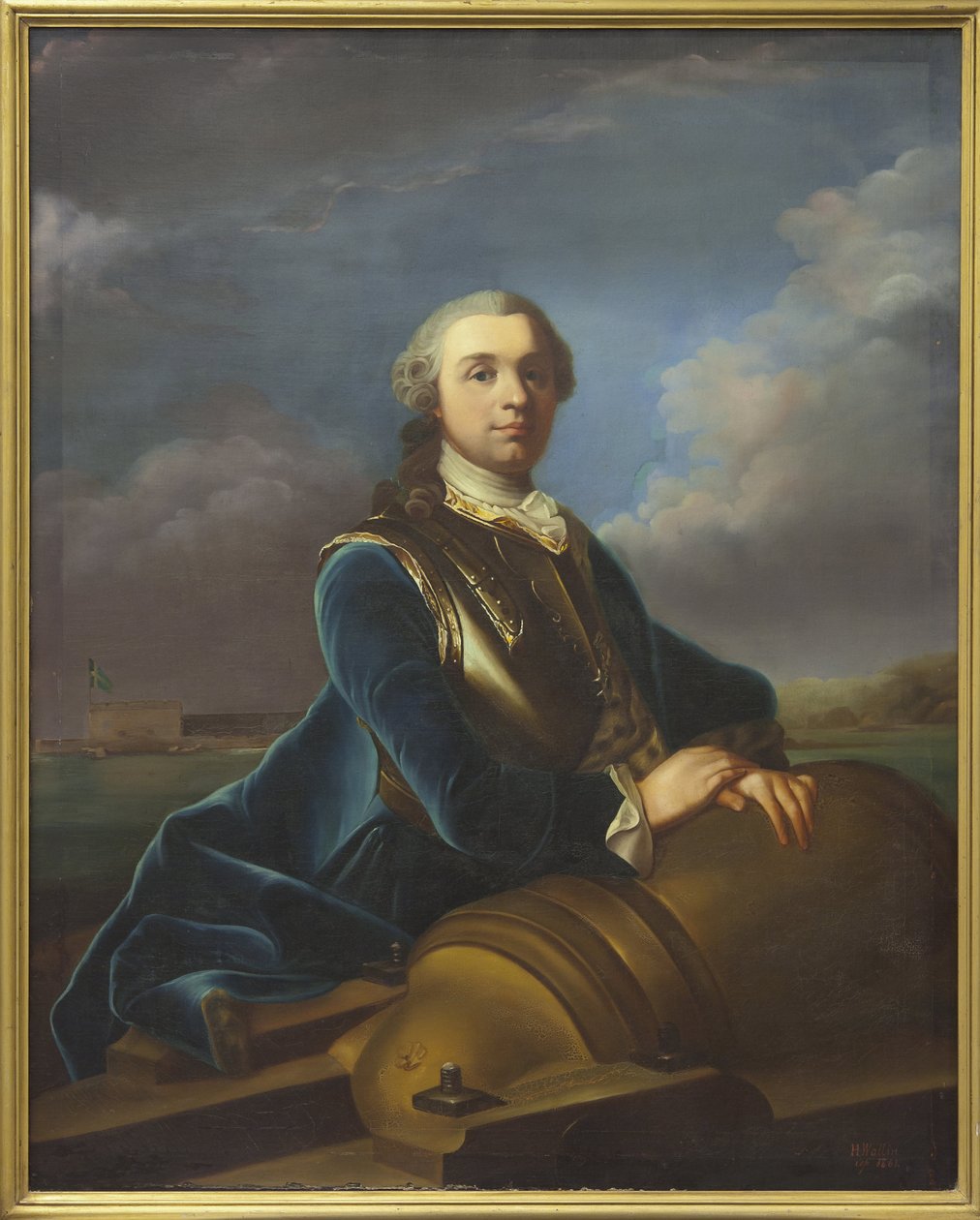 Comte Augustin Ehrensvard, virkamies ja arkkitehtuuri suedois - Augustin Ehrensvaerdin (1710-1772) muotokuva, kirjoittanut Arenius, Olof (1700-1766). Öljy kankaalle. Mitat: 138x112 cm. Tukholman kansallismuseo tekijältä Olof Arenius