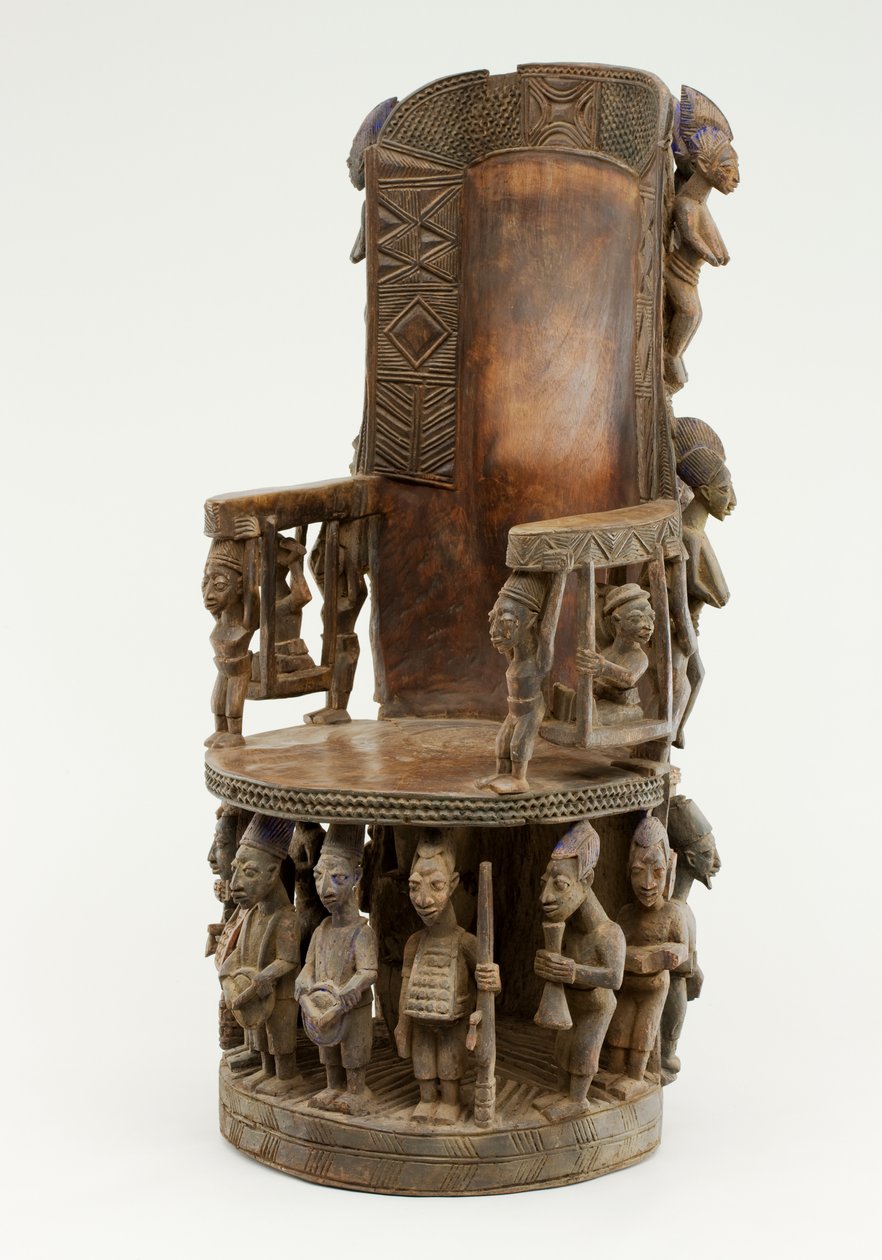 Chiefs Throne, jorubakulttuuri (puu ja pigmentti) tekijältä Olowe of Ise Olowe of Ise
