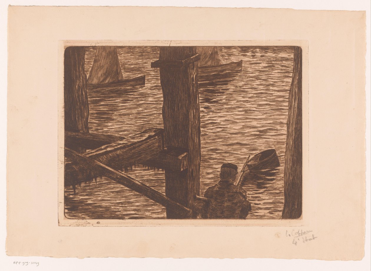Kalastaja sauvojen välissä tekijältä Omer Coppens (signed by artist)