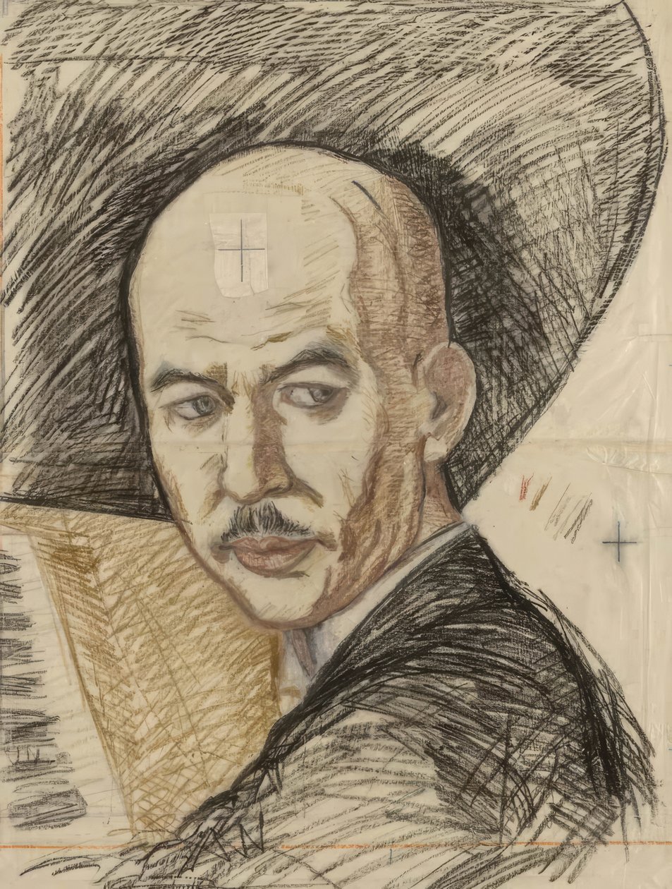 Luonnos painokseen "Yamada Kosakun muotokuva" tekijältä Onchi Kôshirô