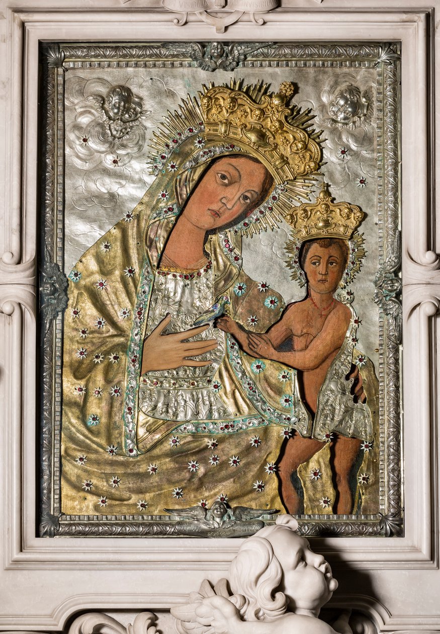 Madonna Odegitria - Ikoni Rizan kanssa tekijältä Onofrio Palvisino da Monopoli
