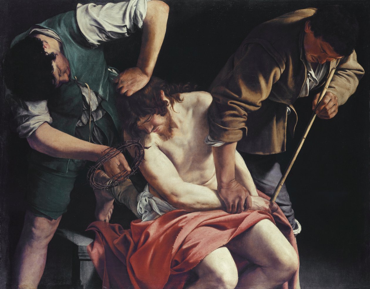 Kristus kruunataan orjantappuroilla tekijältä Orazio Gentileschi