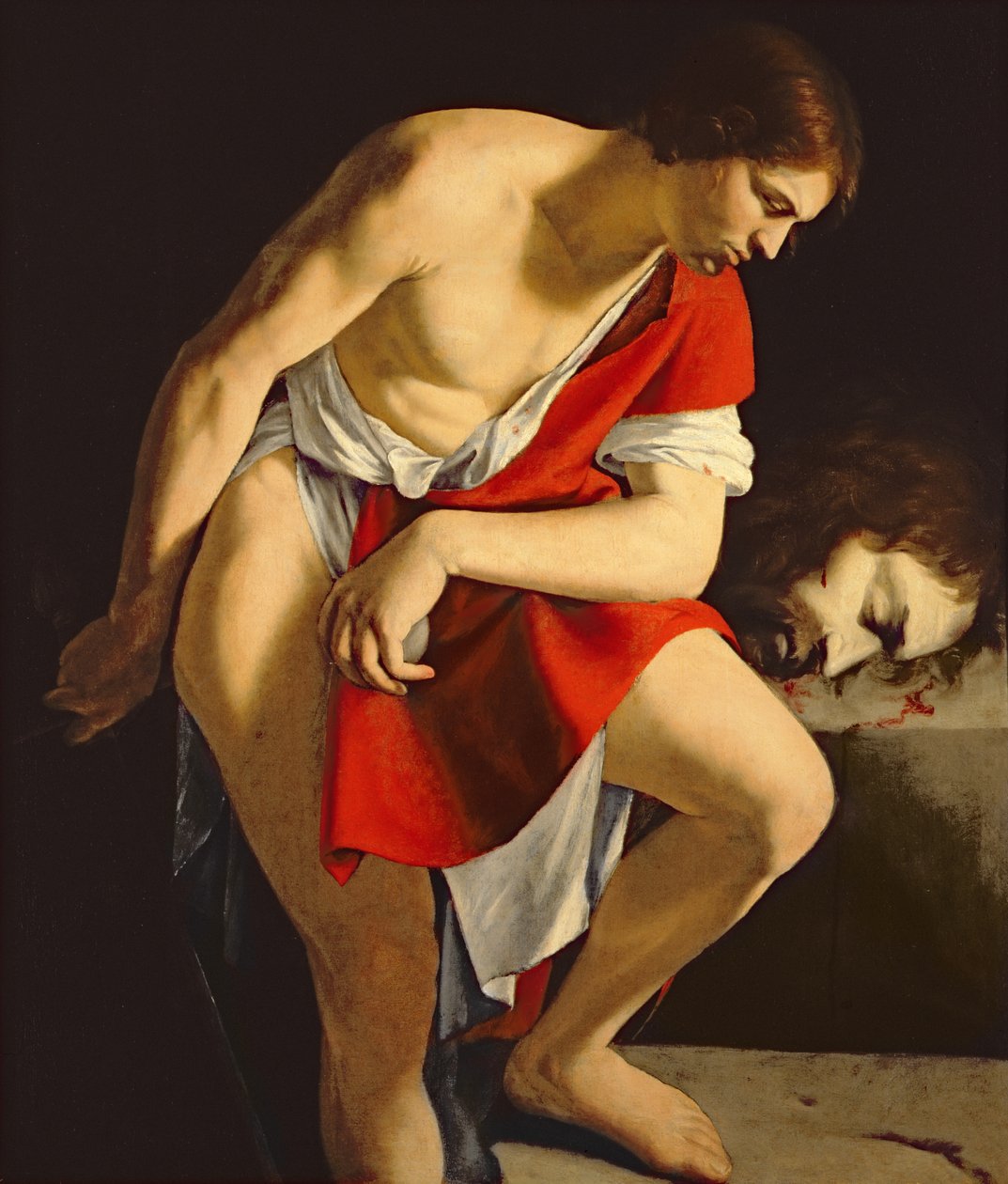 Daavid miettii Goljatin päätä tekijältä Orazio Gentileschi