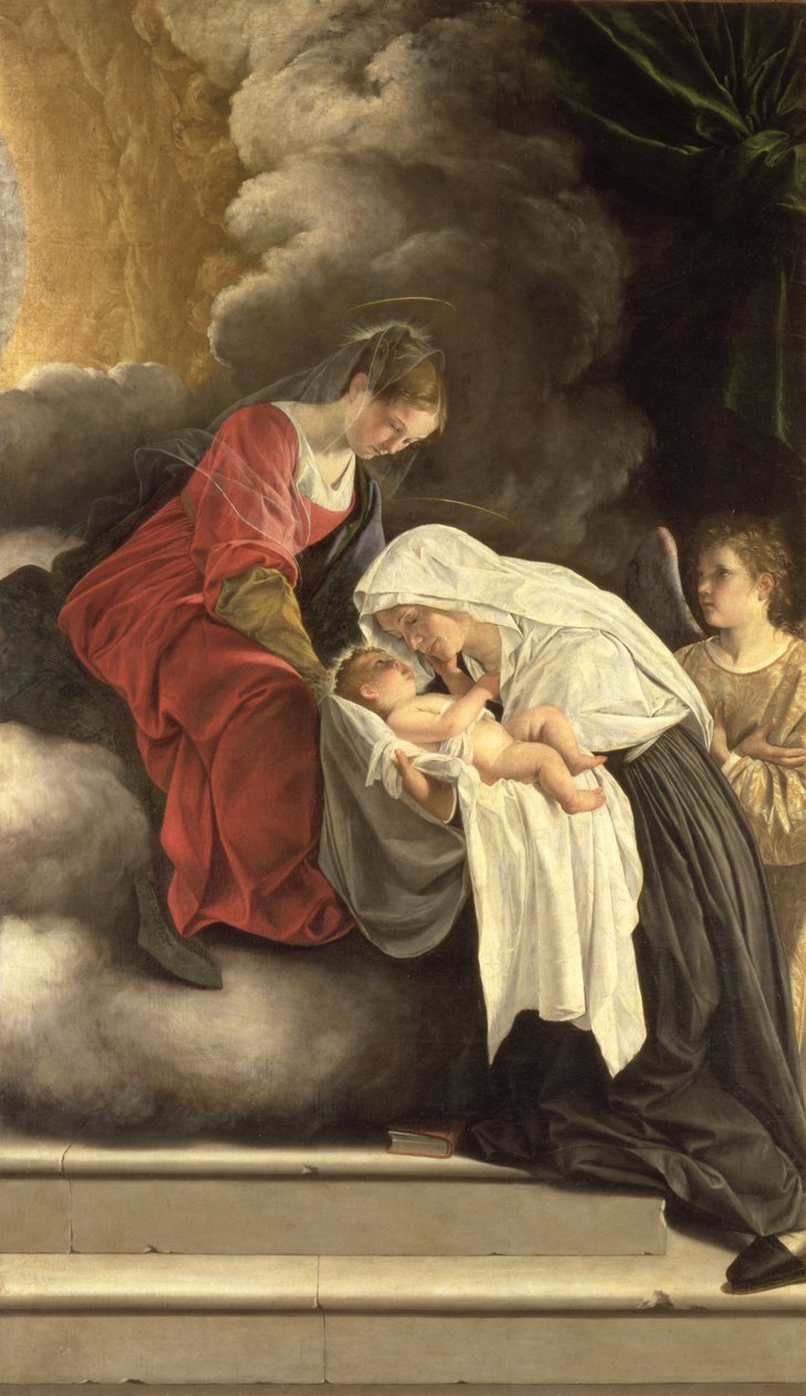 Madonna ja lapsi Pyhän Ranskan Roomalaisen kanssa tekijältä Orazio Gentileschi