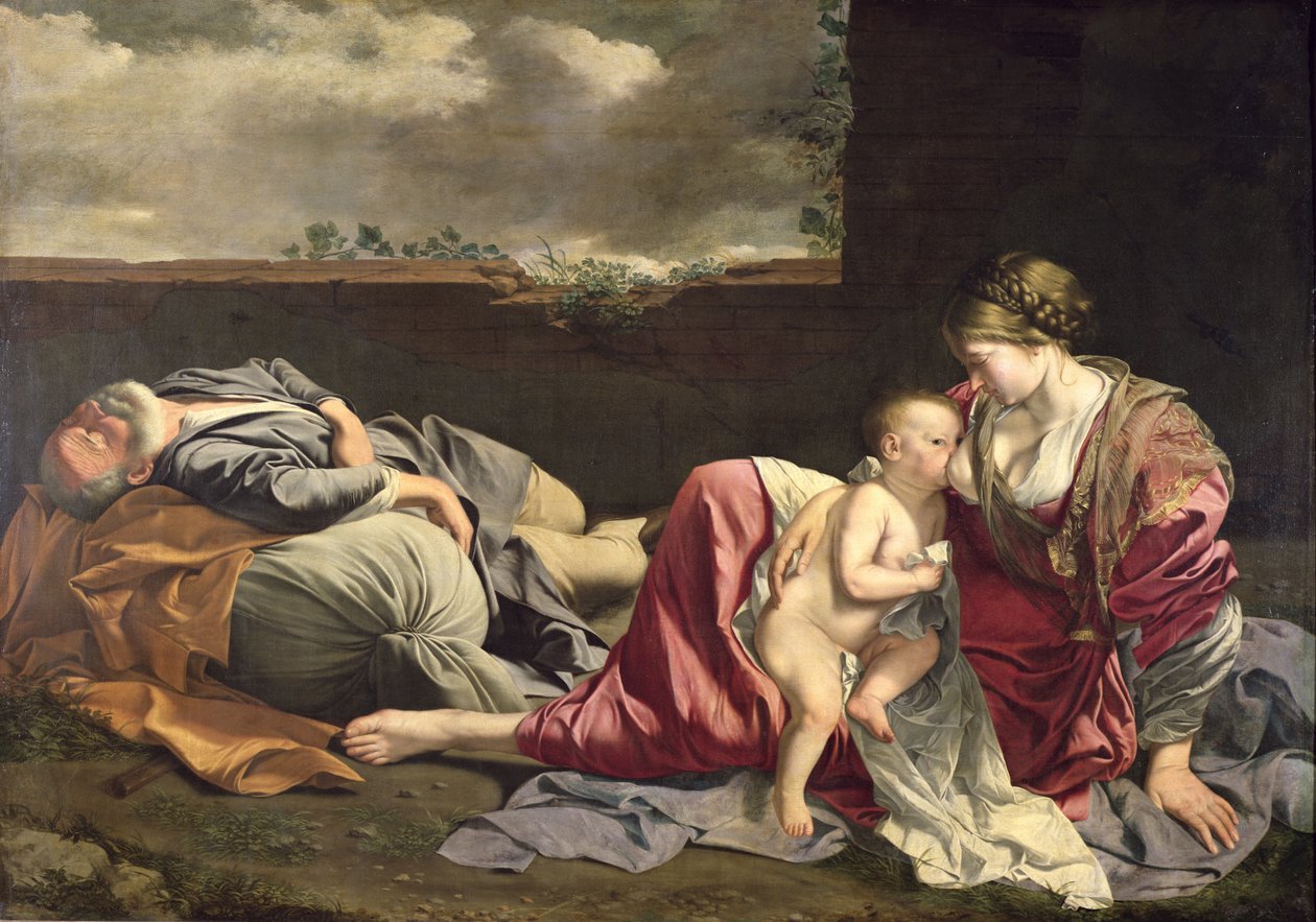 Loput lennossa Egyptiin, 1628 tekijältä Orazio Gentileschi