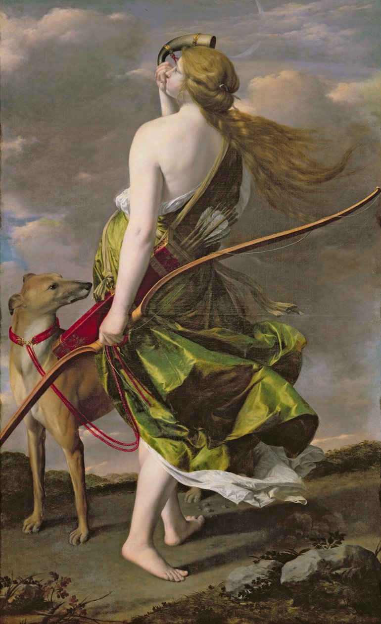 Diana metsästäjä, n. 1624-25 tekijältä Orazio Gentileschi