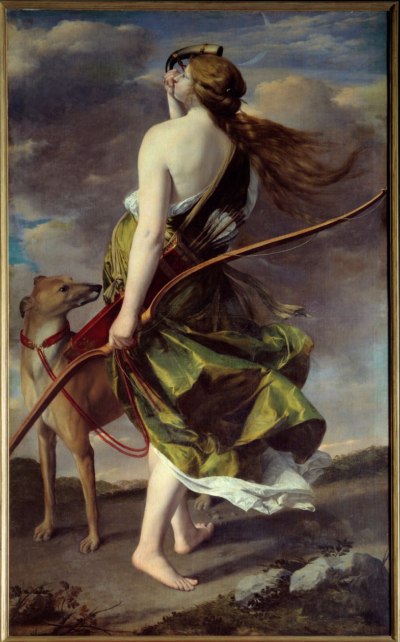 Diane metsästäjä. Orazio Gentileschin (1562-1647) maalaus tekijältä Orazio Gentileschi