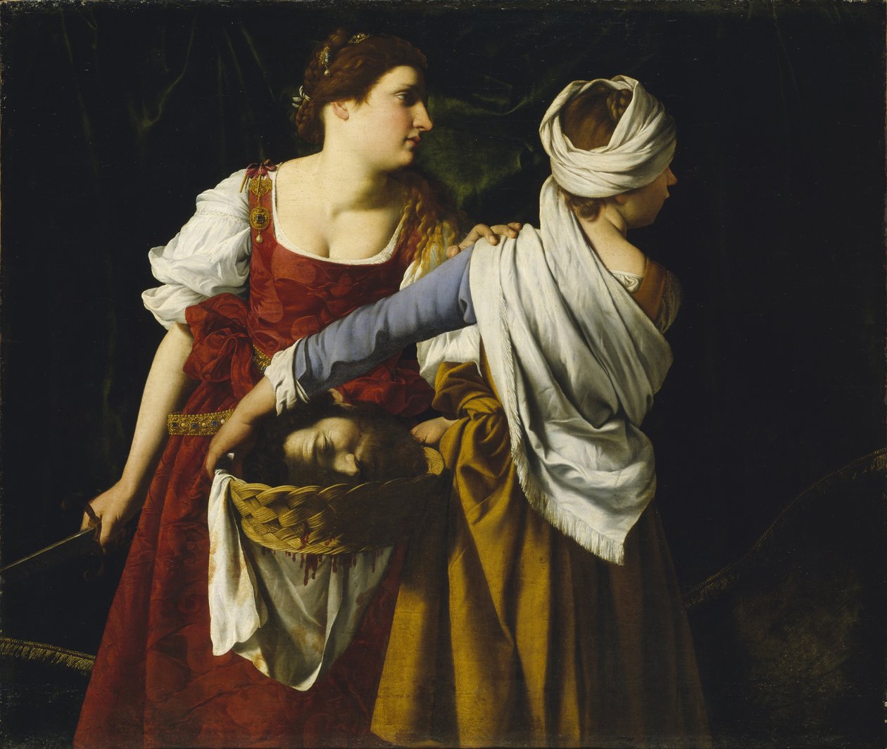 Judith ja hänen palvelijansa Holofernesin pään kanssa tekijältä Orazio Gentileschi