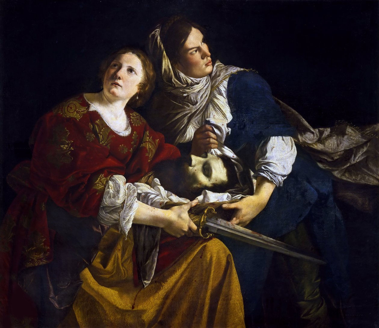 Judith ja hänen palvelijansa Holofernesin pään kanssa, n. 1610. tekijältä Orazio Gentileschi