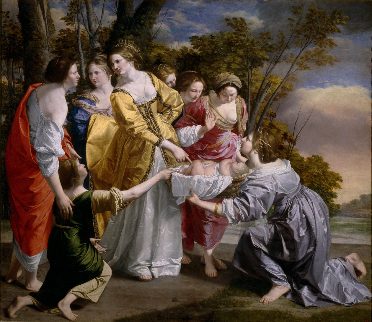 La decouverte de Moise - Mooseksen löytö - Orazio Gentileschin (1563-1638) maalaus tekijältä Orazio Gentileschi