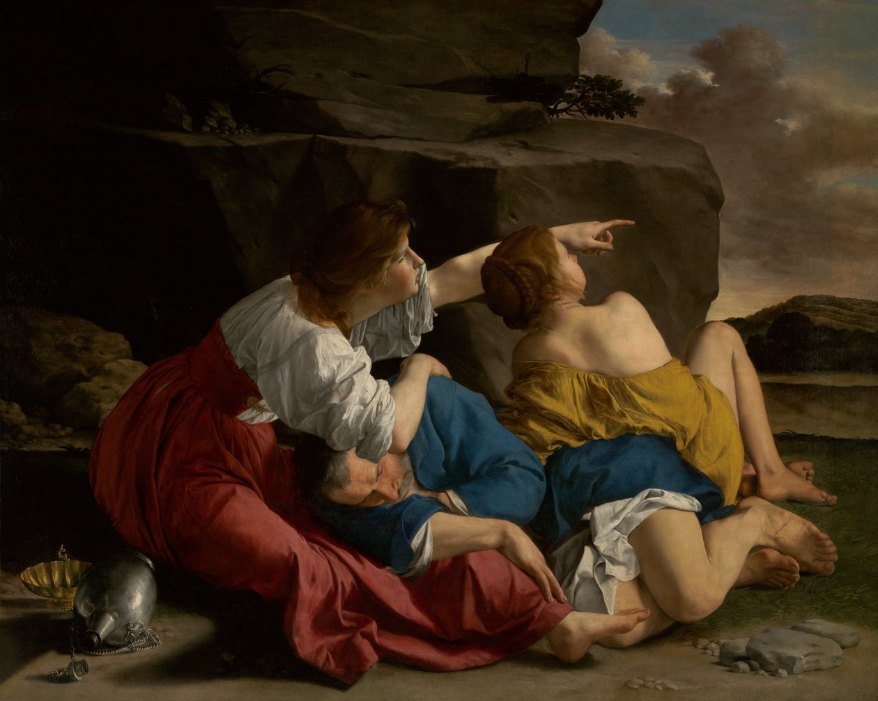 Lot ja hänen tyttärensä, n. 1622 (öljy kankaalle) tekijältä Orazio Gentileschi