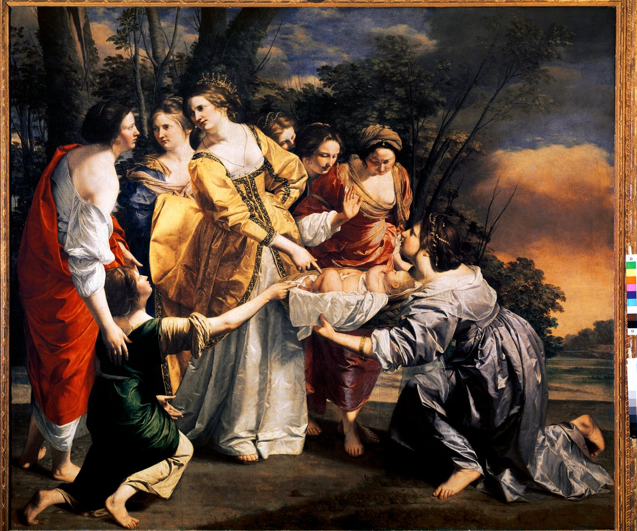 Mooses pelastaa Niilin vedet (öljy kankaalle tekijältä Orazio Gentileschi