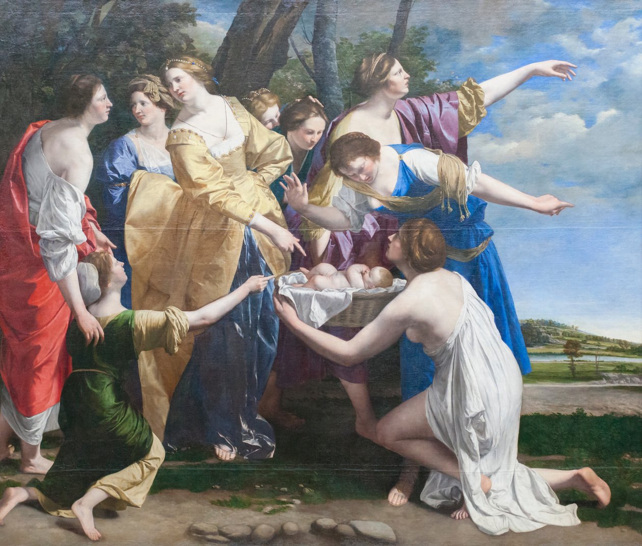 Mooseksen löytö, 1630-luvun alku (öljy kankaalle) tekijältä Orazio Gentileschi