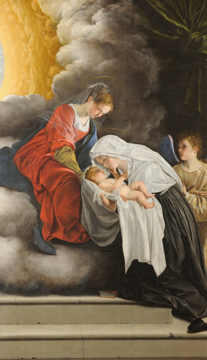 Neitsyt ja lapsi pyhän Ranskan Roomalaisen kanssa, 1615-1618. tekijältä Orazio Gentileschi