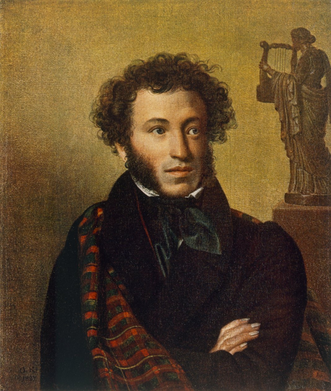 Muotokuva Aleksandr Pushkinista, 1827 tekijältä Orest Adamovich Kiprensky