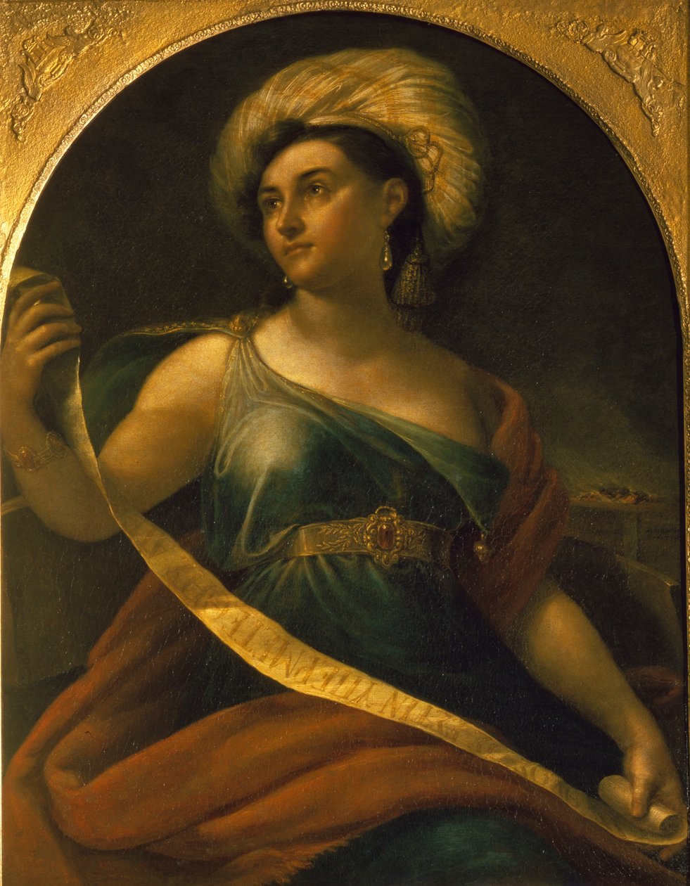 Näyttelijä Ekaterina Semjonovan muotokuva 1786-1849 Delphic Sibylinä, 1828 tekijältä Orest Adamovich Kiprensky